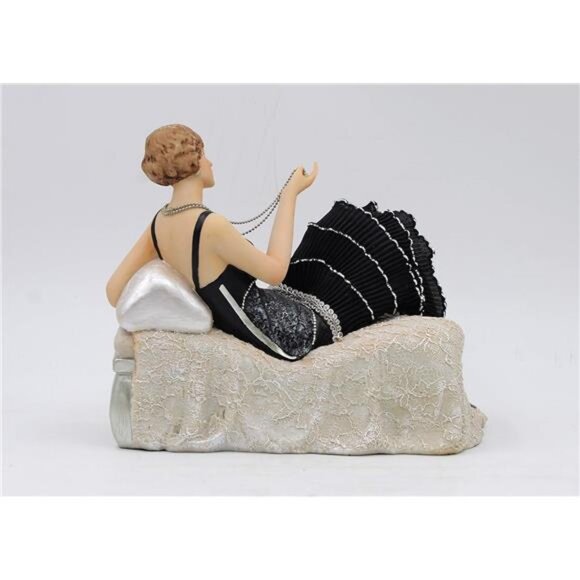 Victorian Style Lady Camille Lying On Sofa Resin Art Figurine, 9" - Picture 2 of 5